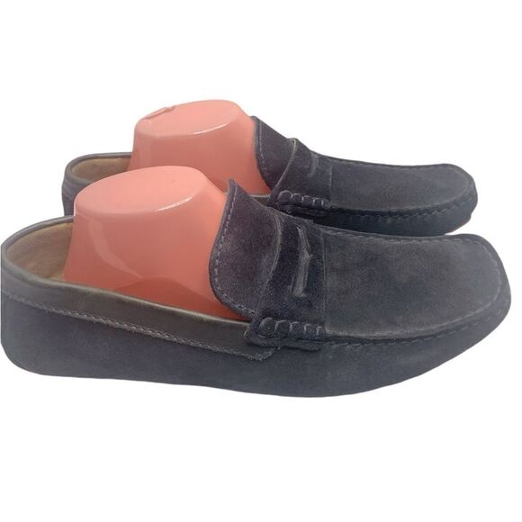 MASSIMO DUTTI Men’s Sz 43/US 9.5 Navy Blue Suede Pull On Driving Loafer Shoes main image 4